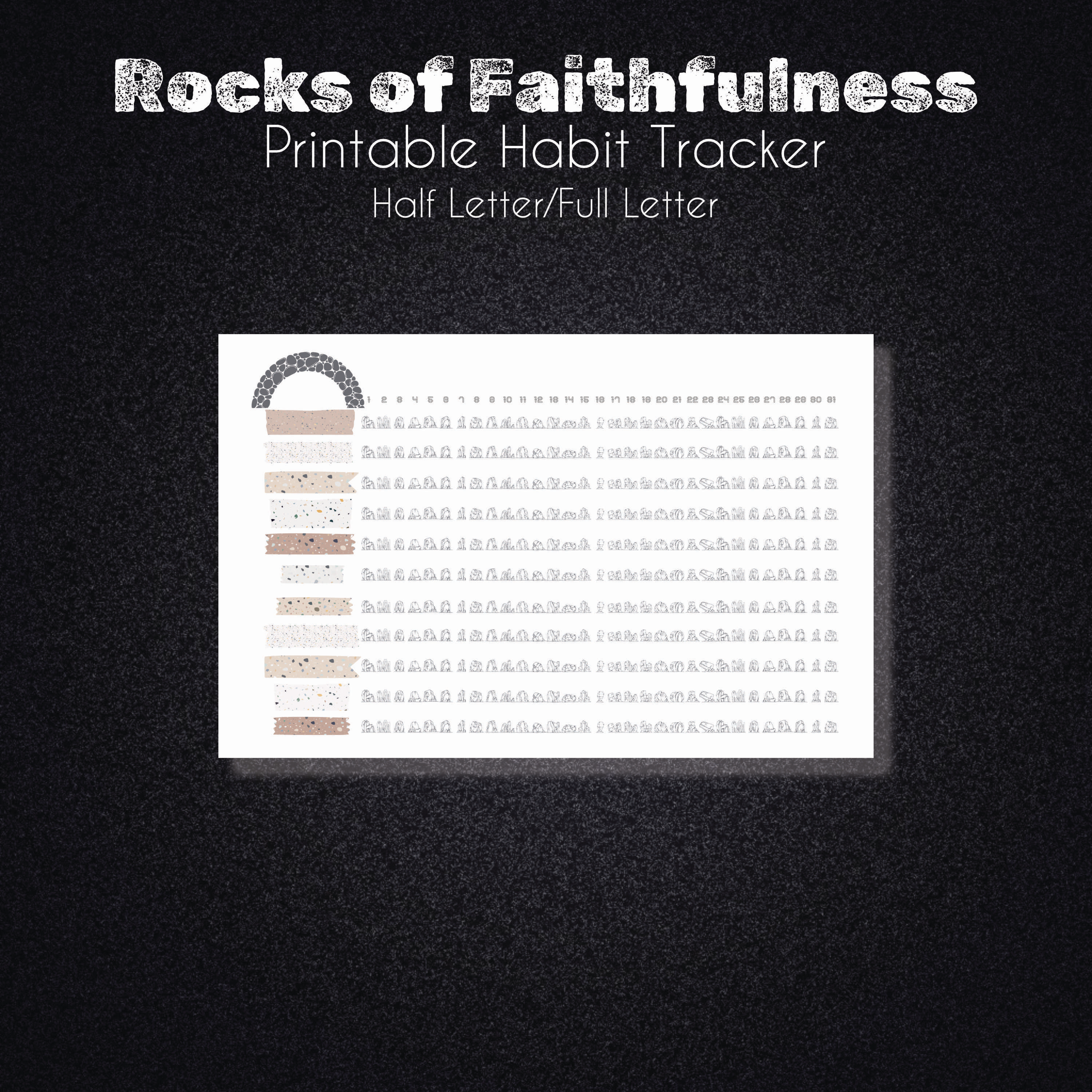 A simple Christian habit tracker to mark small, meaningful rhythms with Jesus. Instant download — half-letter PDF for at-home printing.