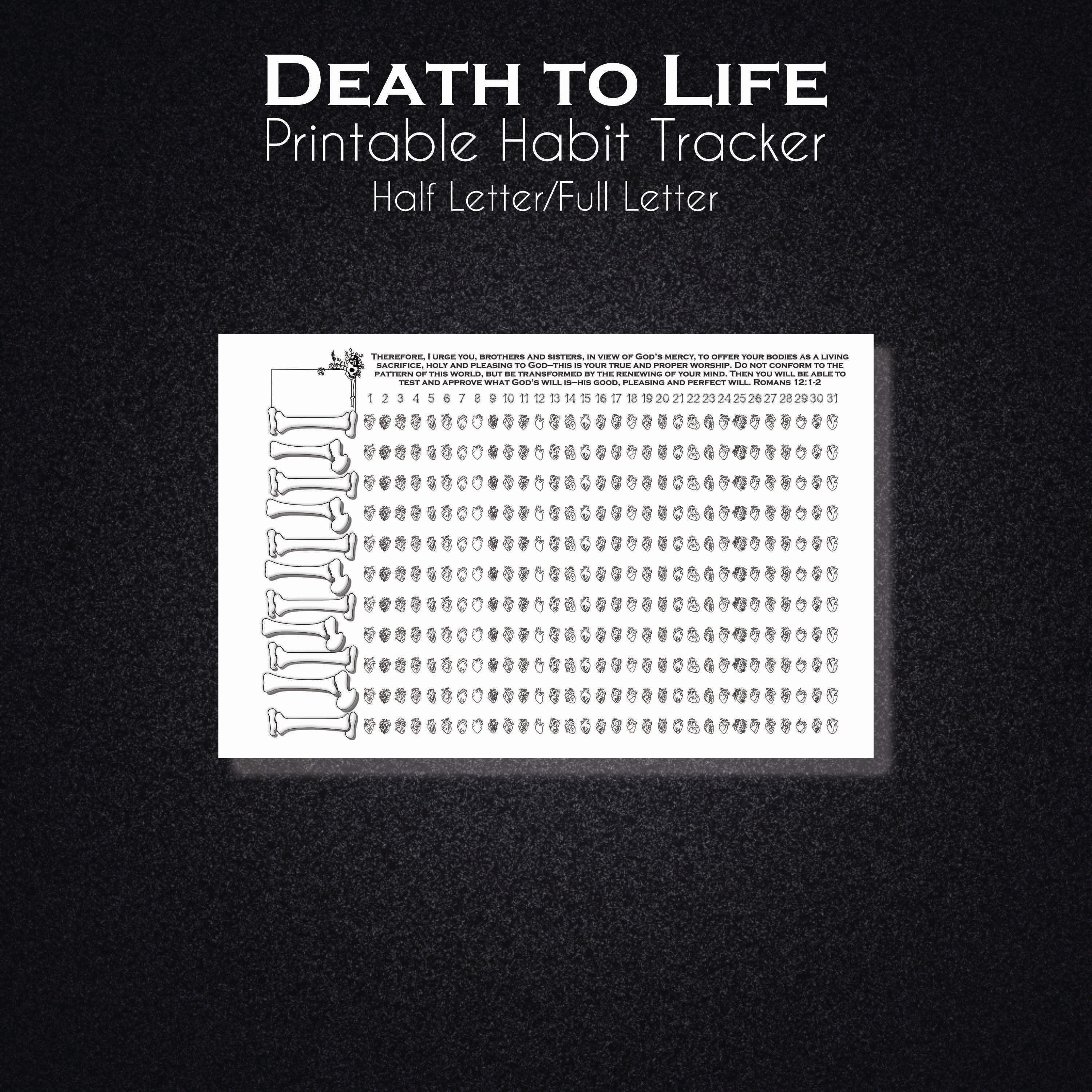 faith-based habit tracker printable PDF shown in planner layout with simple grid for tracking daily spiritual rhythms