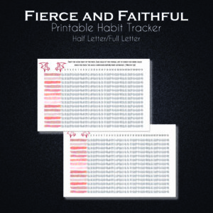 Fierce and Faithful - Habit Tracker - Title Graphic